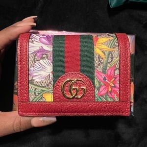Gucci floral compact wallet